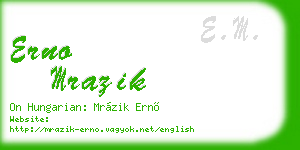 erno mrazik business card